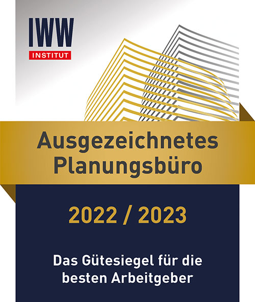 Ausgezeichnetes Planungsbüro 2022 / 2023 (IWW INSTITUT)
