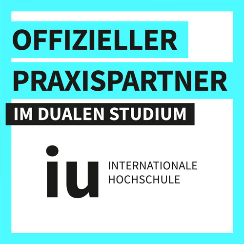 Wir sind Praxispartner für das duale Studium der IU Internationalen Hochschule (IU). Die IU ist Deutschlands größte Hochschule, staatlich anerkannt und von der FIBAA systemakkreditiert.